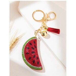 New! Bling Watermelon Keychain Purse Charm